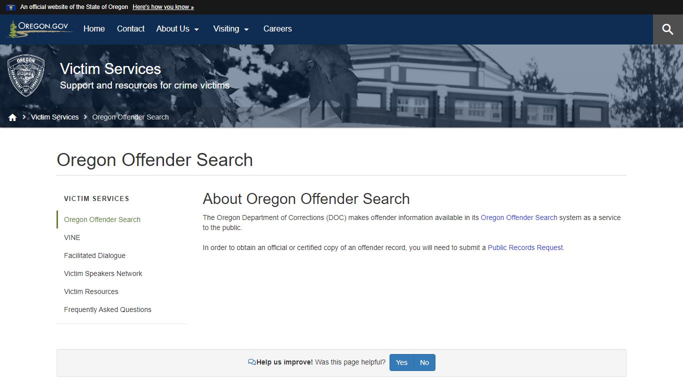 Oregon Offender Search - Oregon.gov : State of Oregon