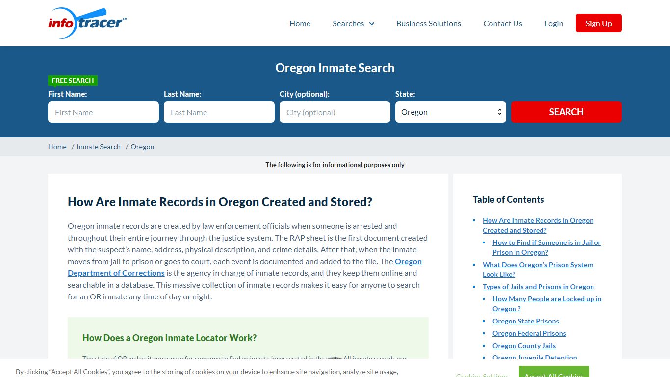 Oregon Inmate Locator And Oregon Offender Search - InfoTracer